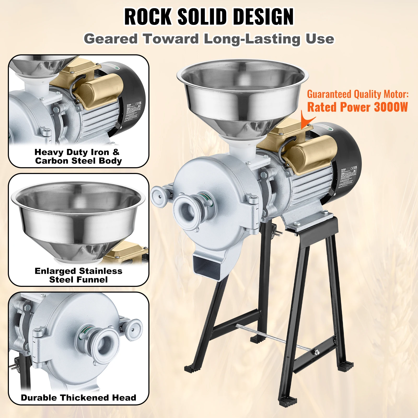 Electric Grain Mill Grinder 3000W Grinders - Image 4