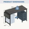 40" Computer Desk with 3 Drawers & Side Pocket - Thumbnail Image 2
