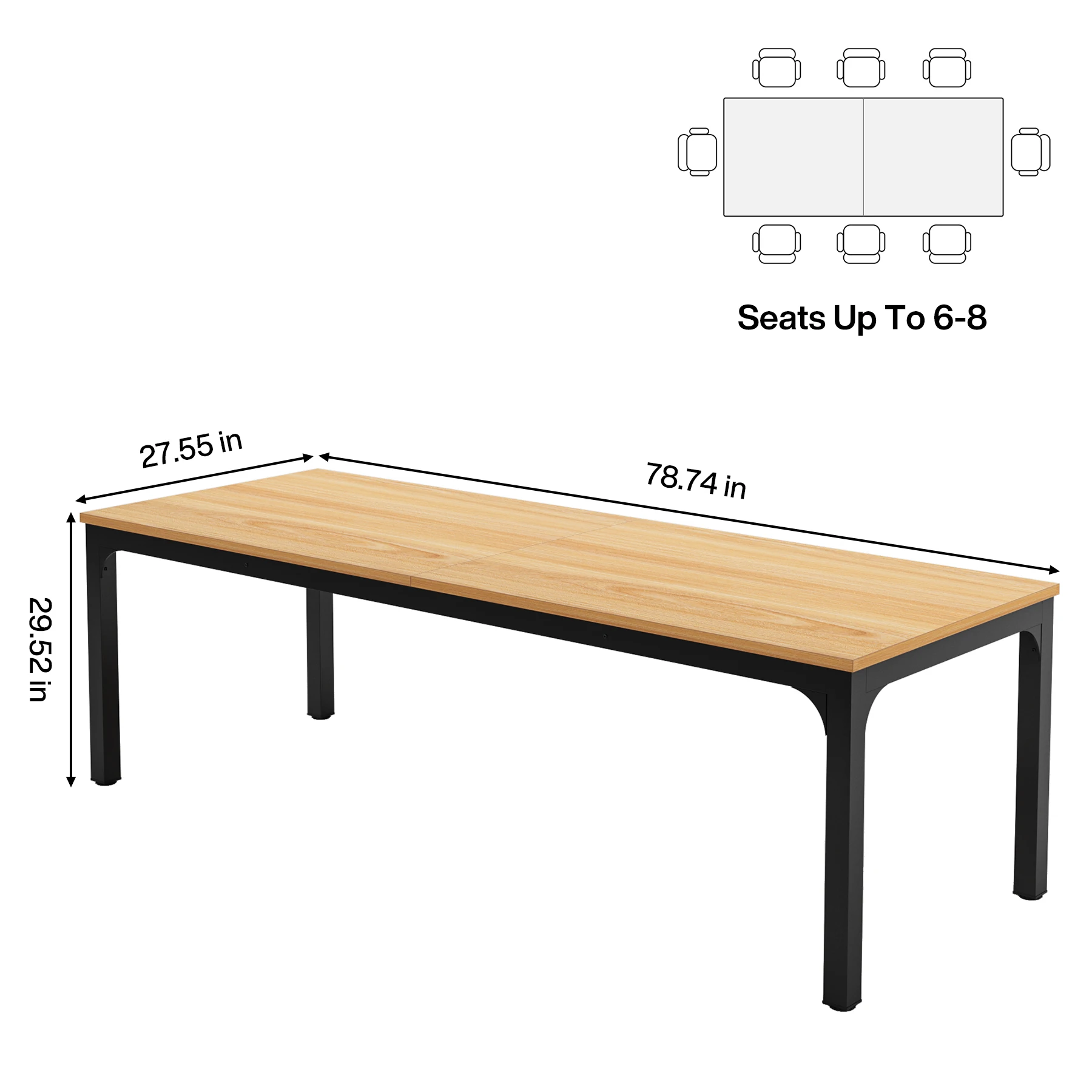 78.7 Inch Extra Long 2 Person Computer Desk - Image 4