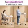 Adjustable Height Mobile Laptop Desk with Wheels - Thumbnail Image 5