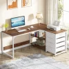 L Shaped Computer Desk with Storage Drawers - Thumbnail Image 3