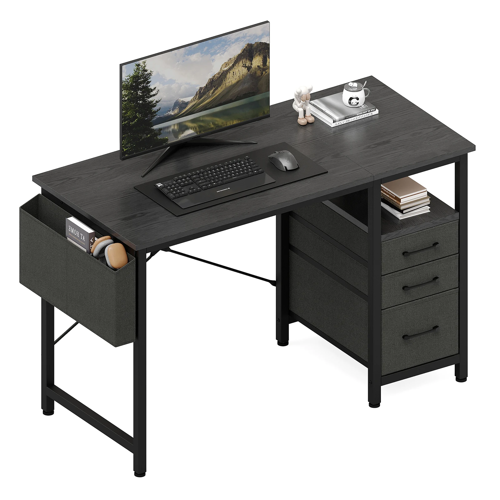 40" Computer Desk with 3 Drawers & Side Pocket - Image 4