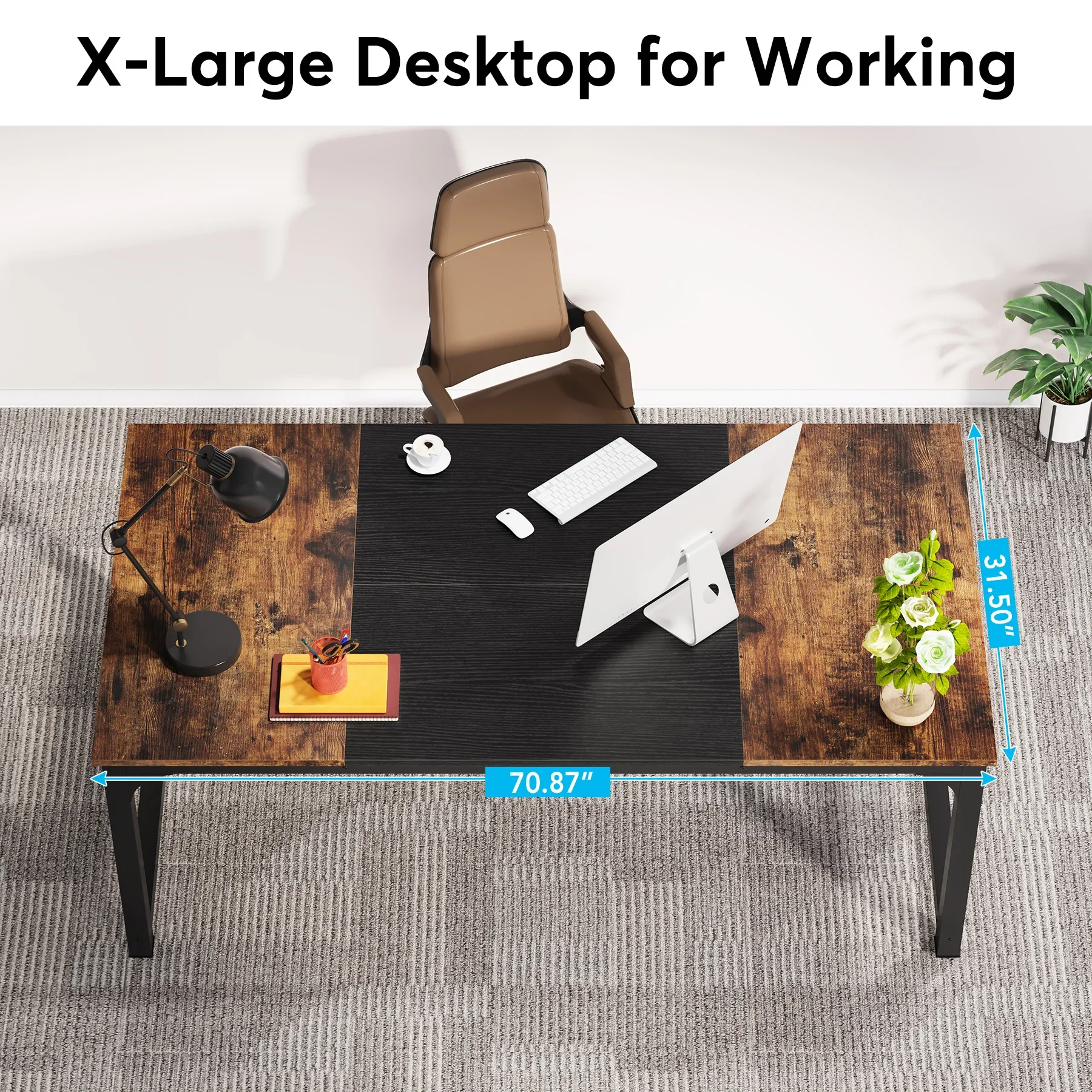 55 Inch Heavy Duty Writing Computer Desk - Image 3
