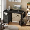 40" Computer Desk with 3 Drawers & Side Pocket - Thumbnail Image 1