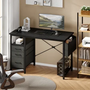 40" Computer Desk with 3 Drawers & Side Pocket