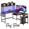 67" L-Shaped Gaming Desk with LED Lights & Storage - Thumbnail Image 6
