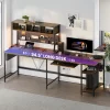 67" L-Shaped Gaming Desk with LED Lights & Storage - Thumbnail Image 2