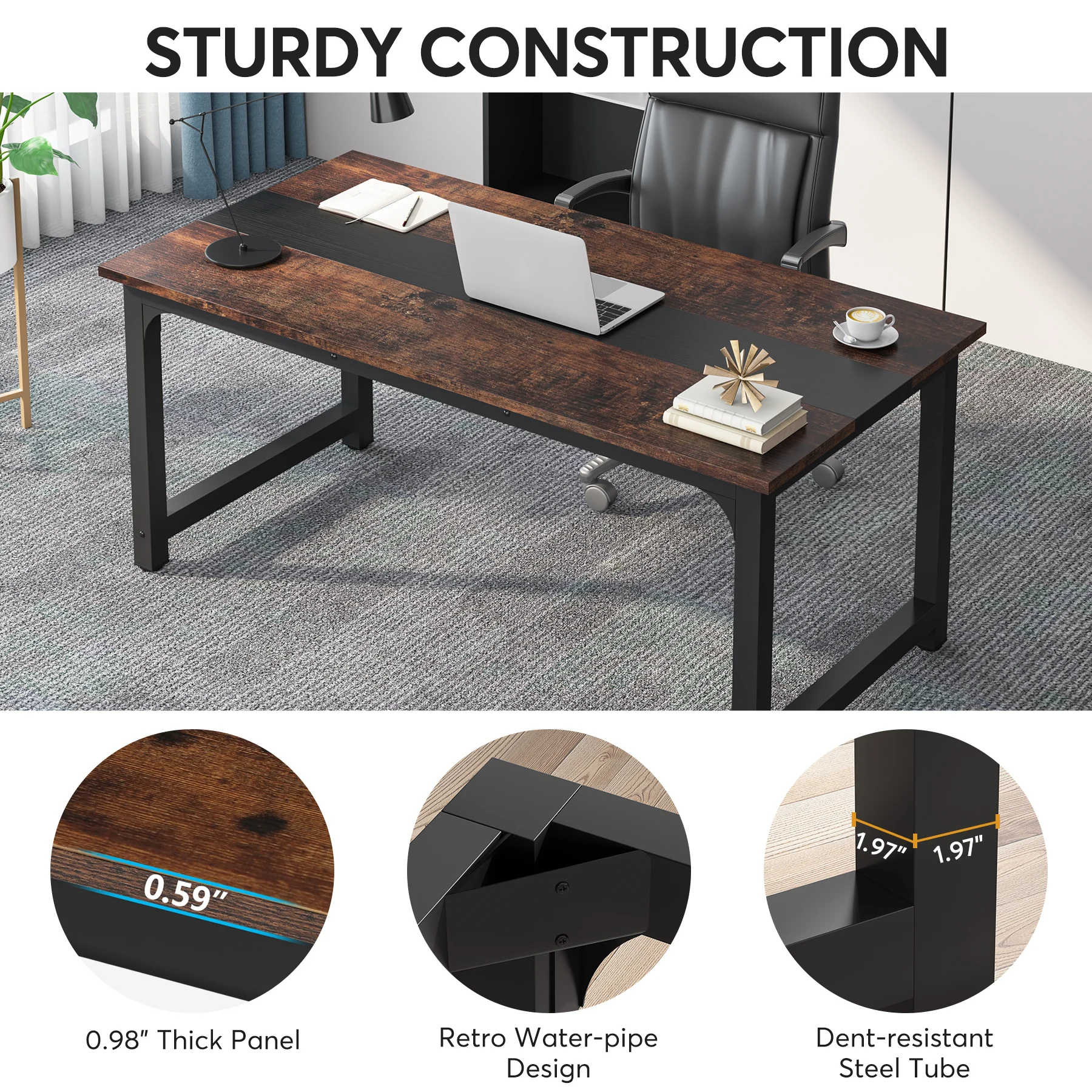 Large Office Desk Computer Table Study - Image 4