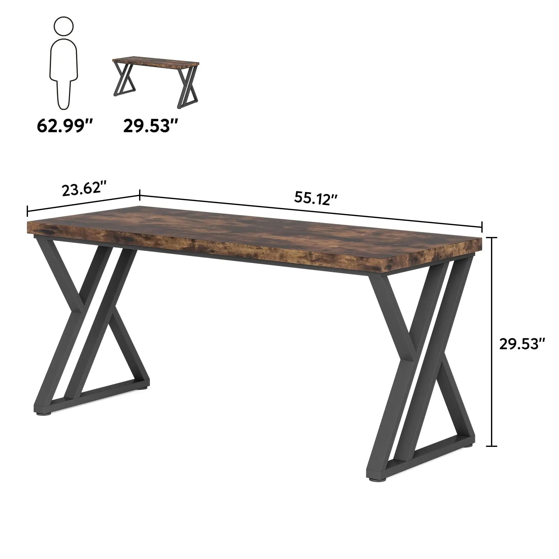 55 Inch Heavy Duty Writing Computer Desk - Image 1