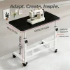 Adjustable Height Mobile Laptop Desk with Wheels - Thumbnail Image 4
