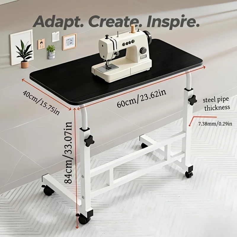 Adjustable Height Mobile Laptop Desk with Wheels - Image 4